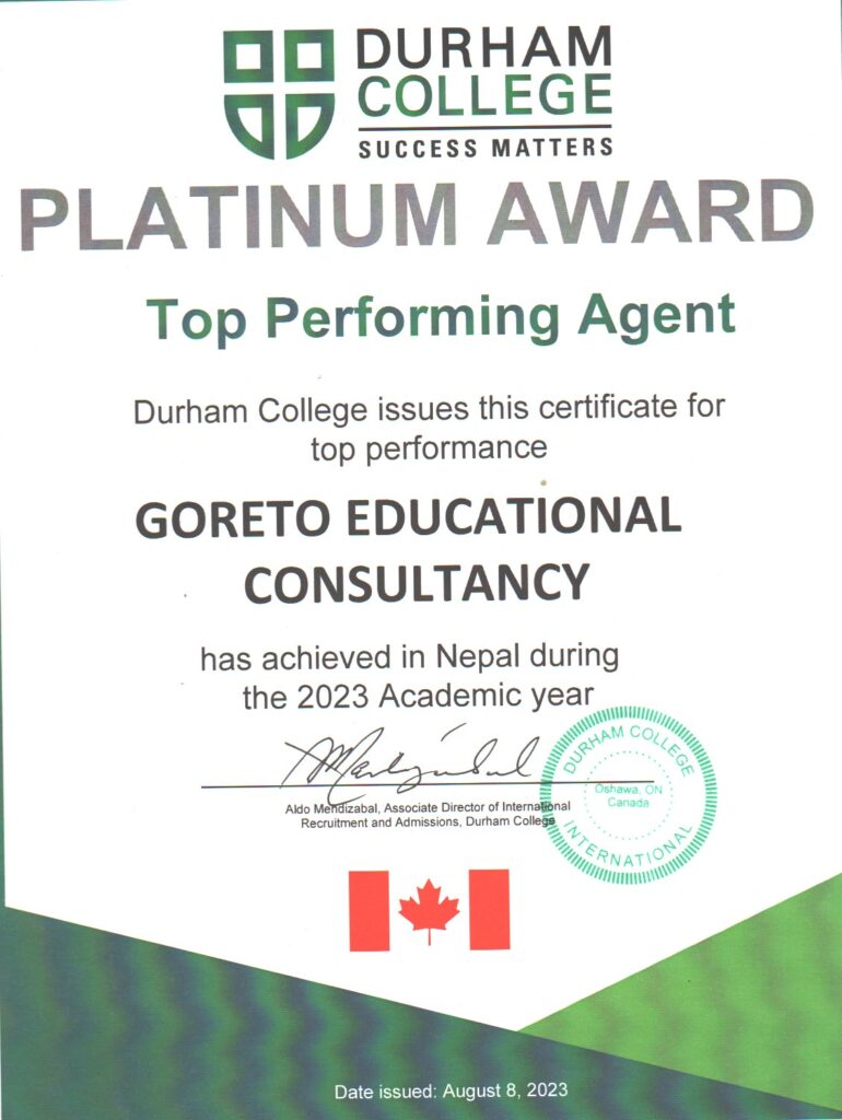 Durham Plantinum Award