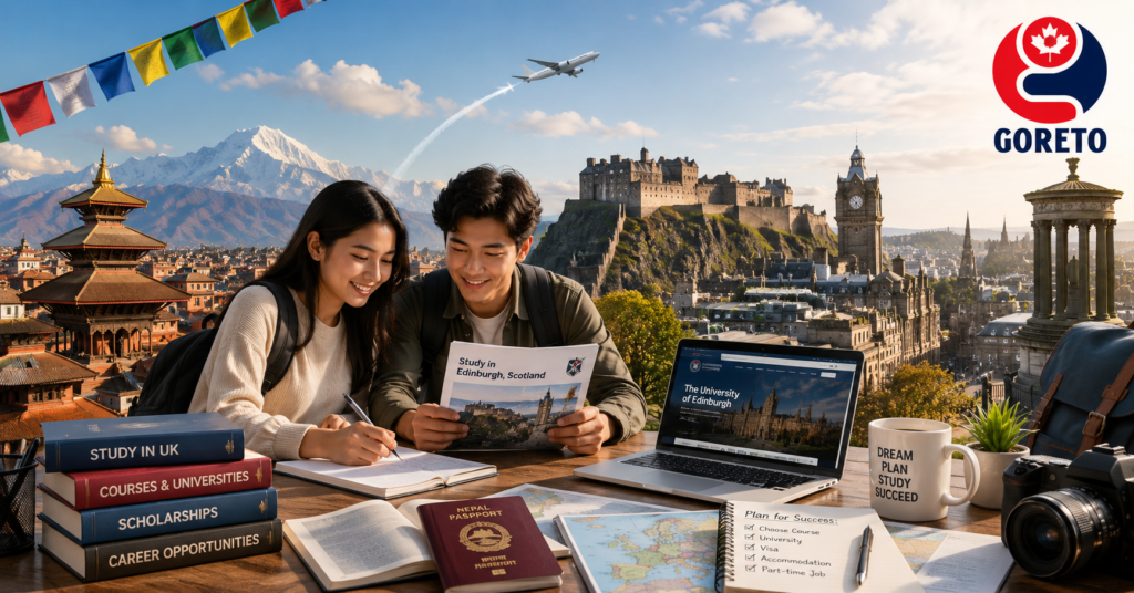Study in Edinburgh, Scotland from Nepal: Courses, Requirements, Jobs, and Student Life